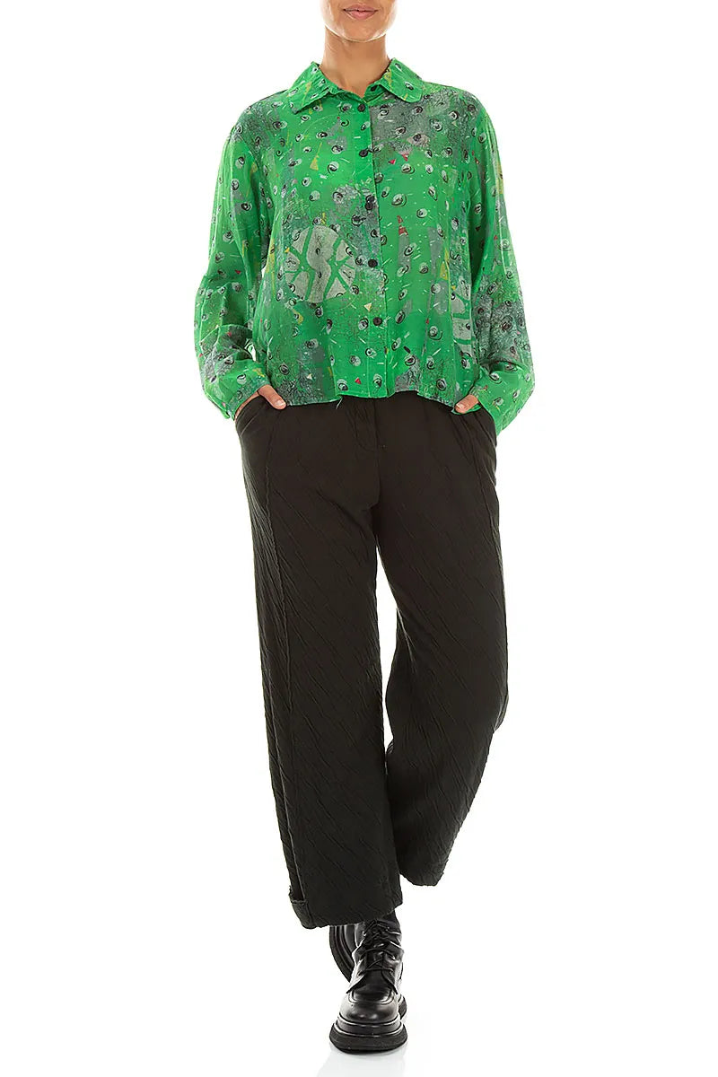 Rounded Hem Meadow Silk Cotton Shirt 4