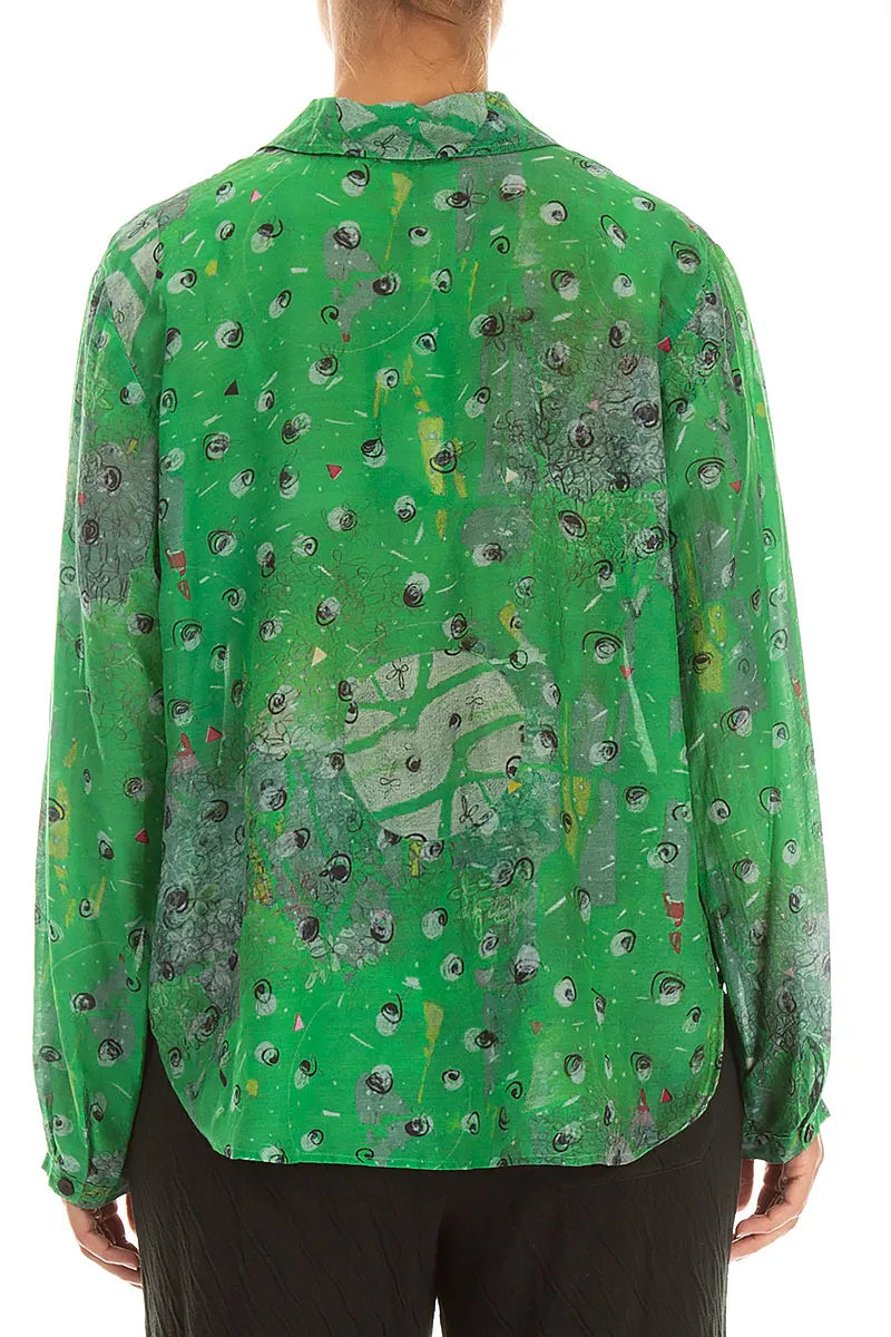 Rounded Hem Meadow Silk Cotton Shirt 2