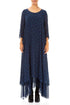 Layered Dotty Royal Blue Silk Dress 1