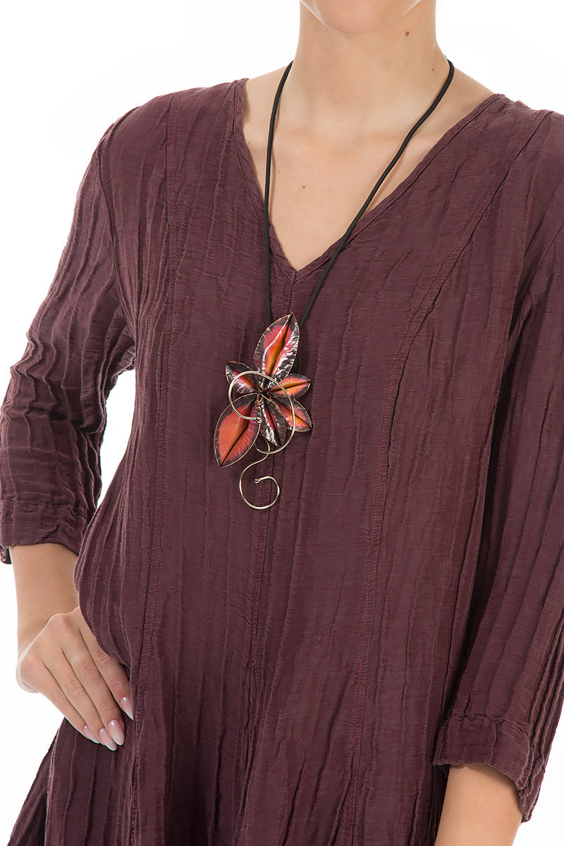 Ruby Foliage Metal Pendant 2