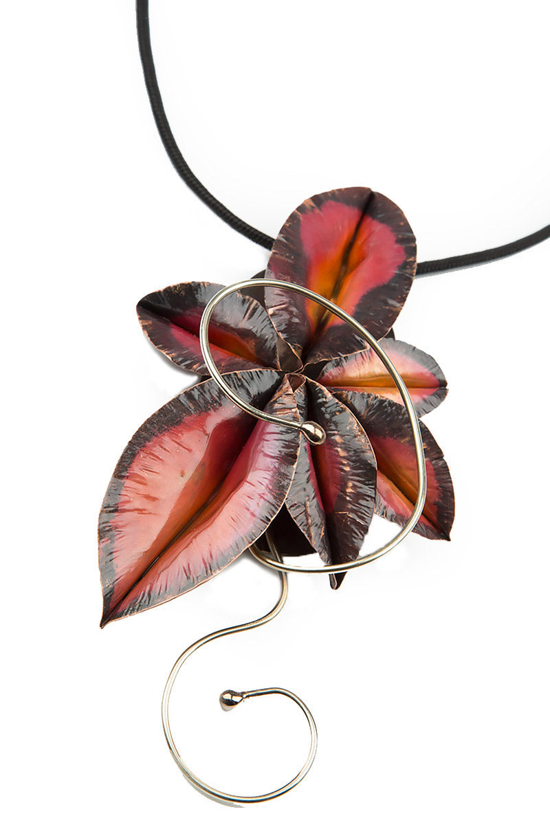 Ruby Foliage Metal Pendant 1