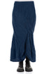 Ruched Crinkled Royal Blue Silk Linen Skirt 1