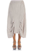 Ruched Crinkled Taupe Silk Skirt 1