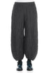 Ruched Hem Graphite Crinkled Silk Linen Trousers 1