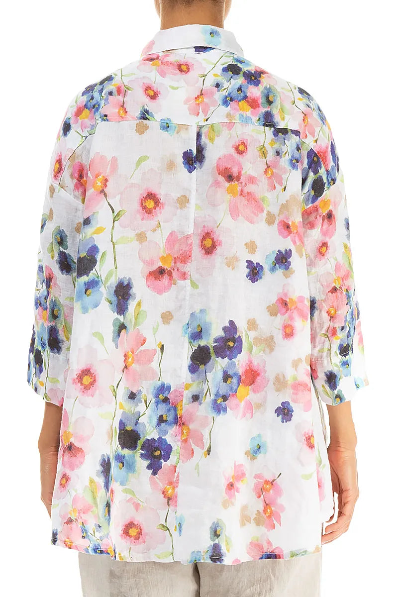 Ruffled Front Primrose Linen Shirt 2