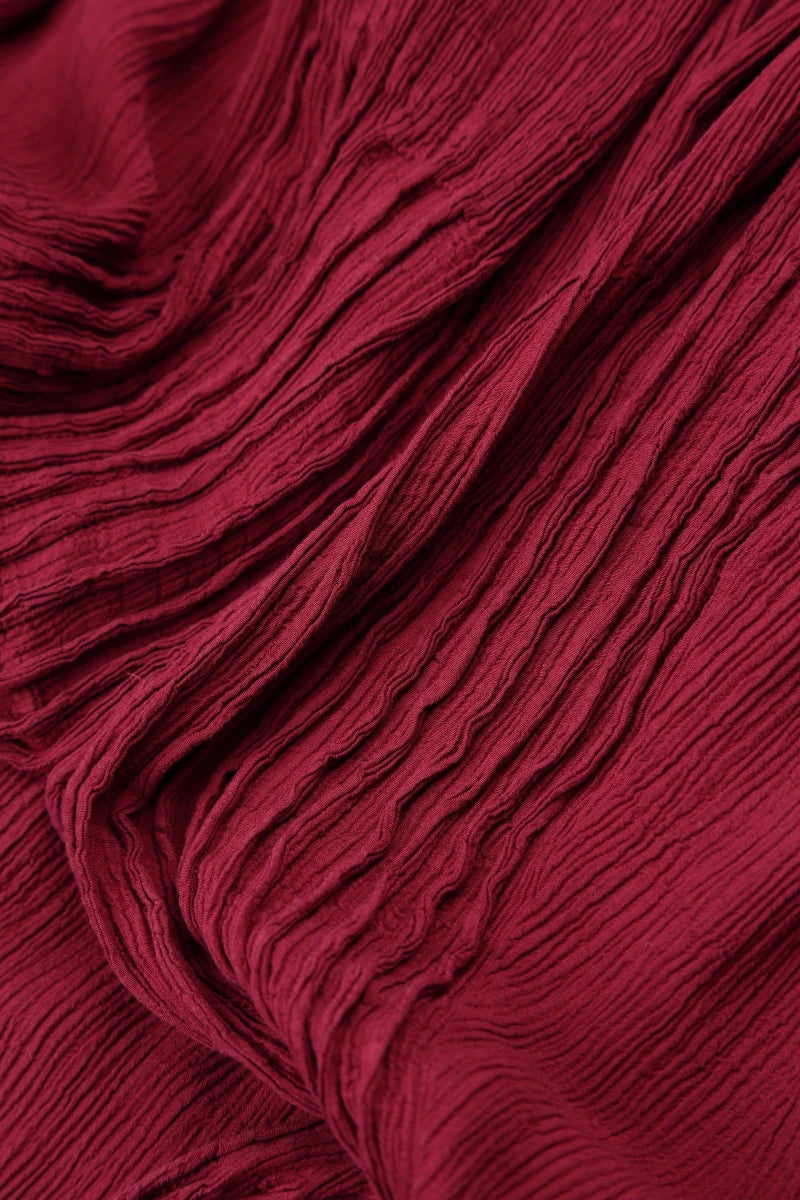 Romantisches weinrotes Kleid aus Seidenviskose