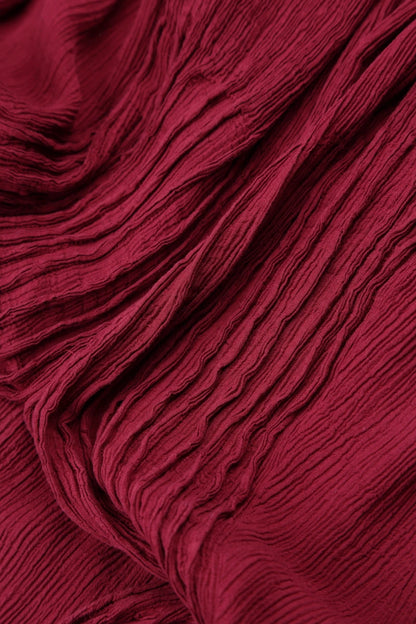Romantisches weinrotes Kleid aus Seidenviskose