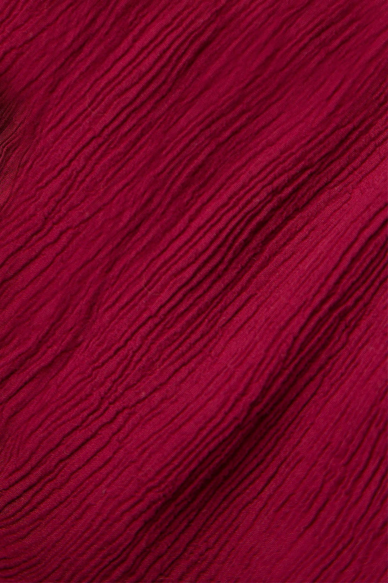 Romantisches weinrotes Kleid aus Seidenviskose
