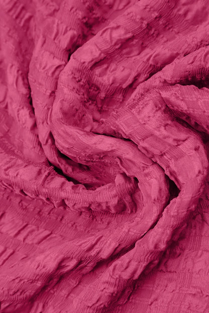 Layered Fuchsia Textured Light Silk Dress 5