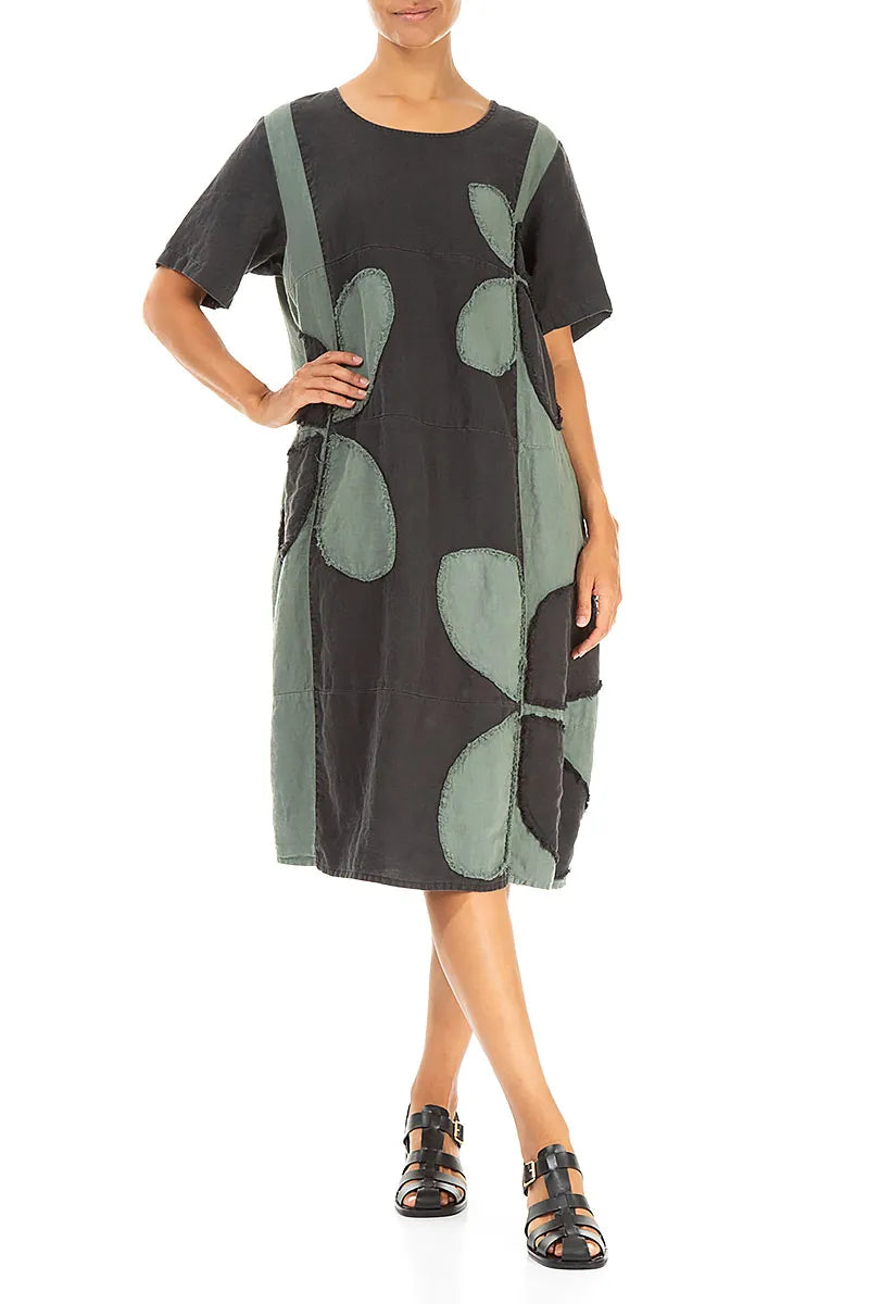 Sage Petal Linen Dress 4