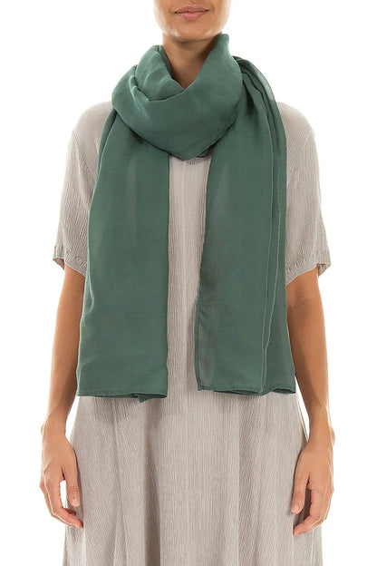Sage Silk Cotton Scarf 1