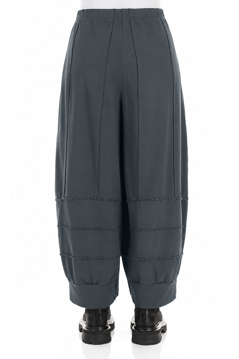 Seamed Slate French Terry Cotton Trousers 2