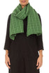 Shamrock Green Checkered Linen Cotton Scarf 1