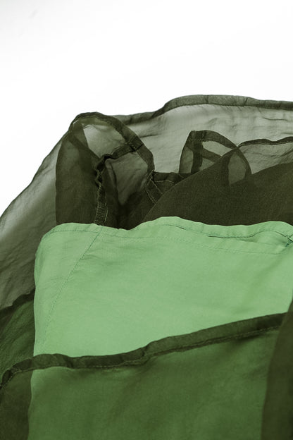 Shamrock Green Crumpled Silk Chiffon Dress 6