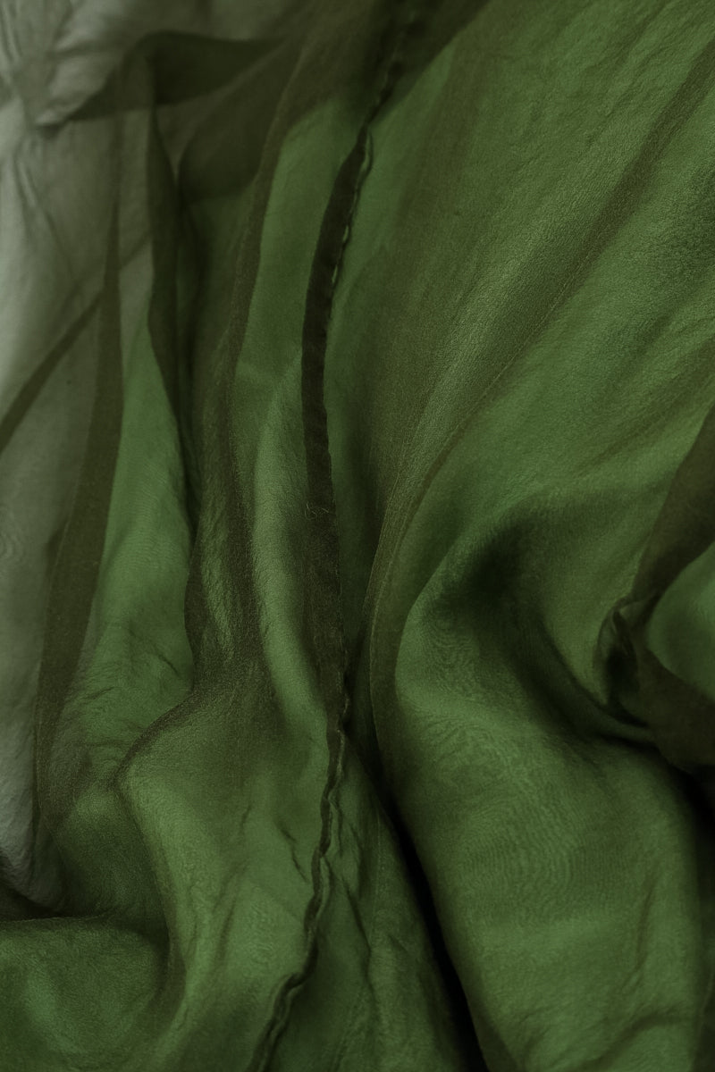 Shamrock Green Crumpled Silk Chiffon Dress 5