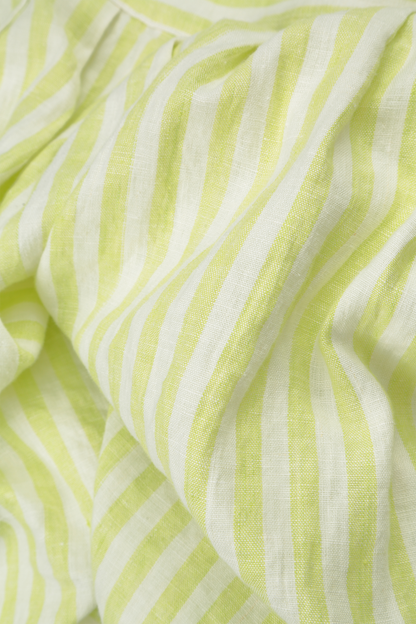 Shaped Lime Striped Linen Shirt 6