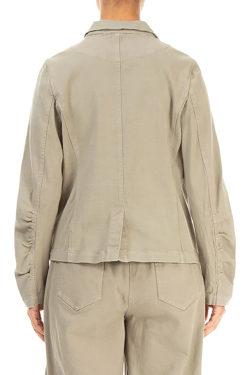 Shaped Olive Grey Stretch Cotton Jacket 2
