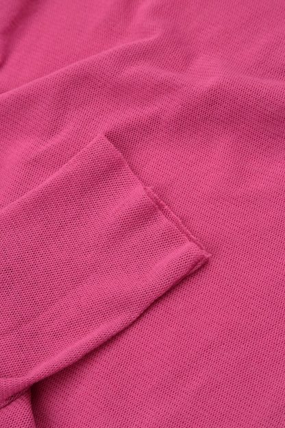 Sheer Fuchsia Mesh Soft Cotton Blouse 5