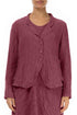 Short Crinkled Antique Ruby Silk Jacket 1