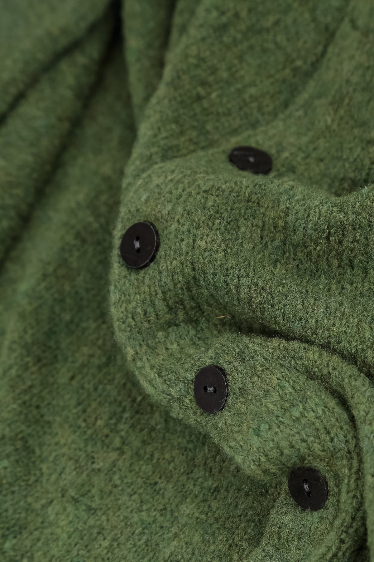 Short Loose Dark Sage Wool Cardigan 6