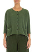 Short Loose Dark Sage Wool Cardigan 1