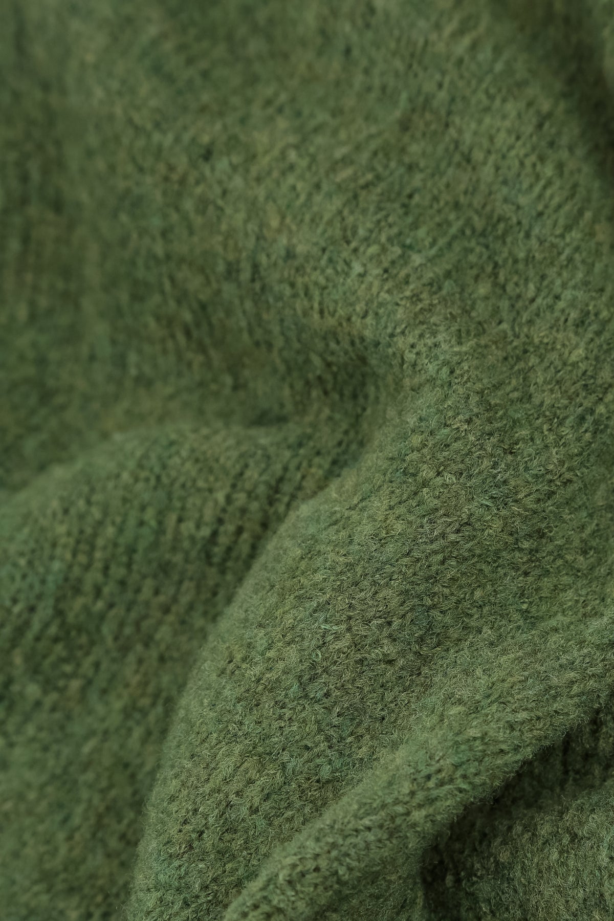 Short Loose Dark Sage Wool Cardigan 5