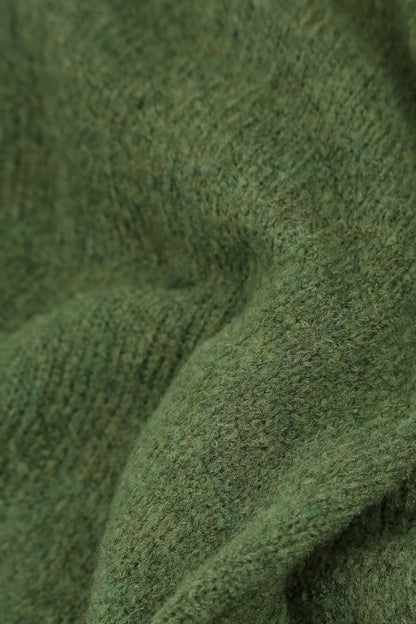 Short Loose Dark Sage Wool Cardigan 5
