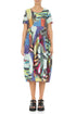 Short Sleeves Balloon Abstract Linen Dress 1