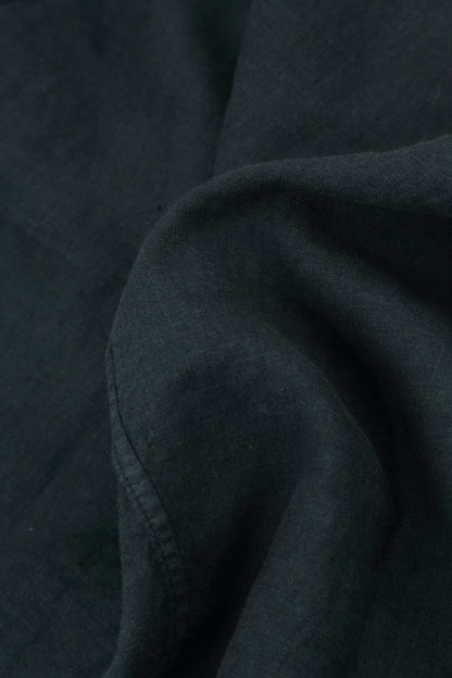 Short Sleeves Balloon Graphite Linen Dress 5