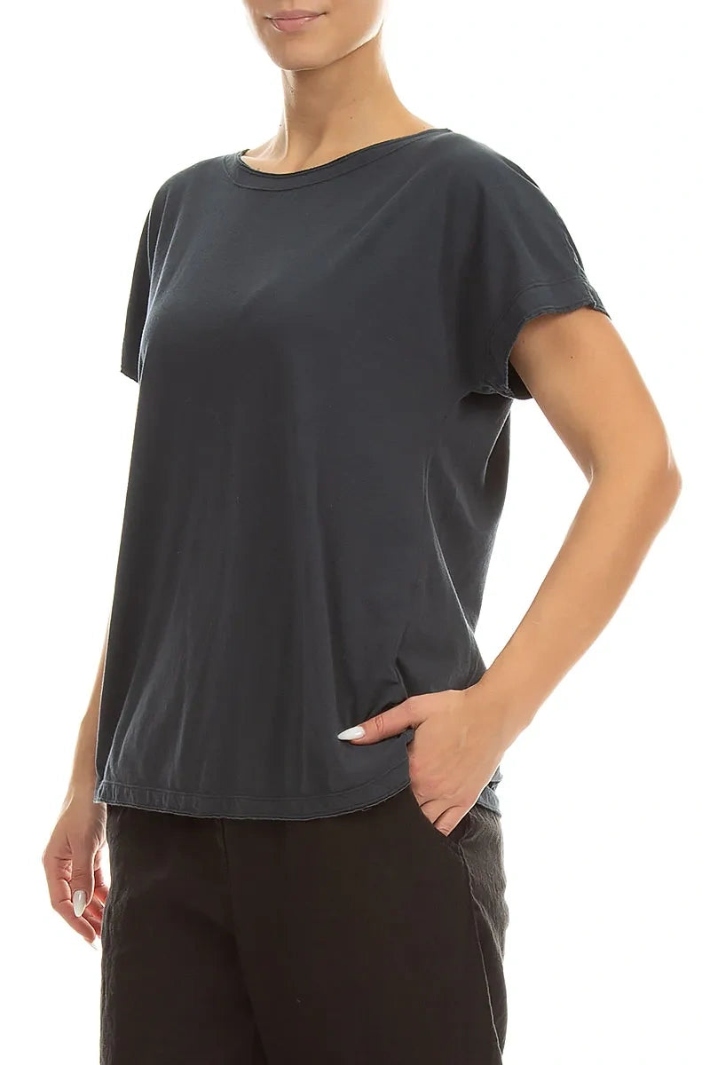 Short Sleeves Graphite Cotton Top 3