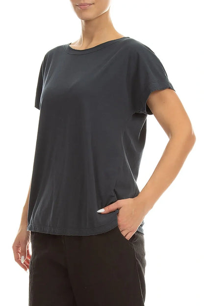 Short Sleeves Graphite Cotton Top 3
