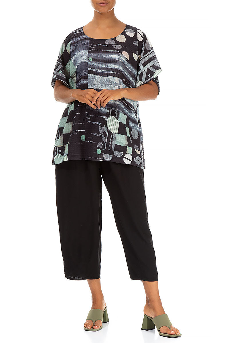 Short Sleeves Moonlight Silk Blouse 4