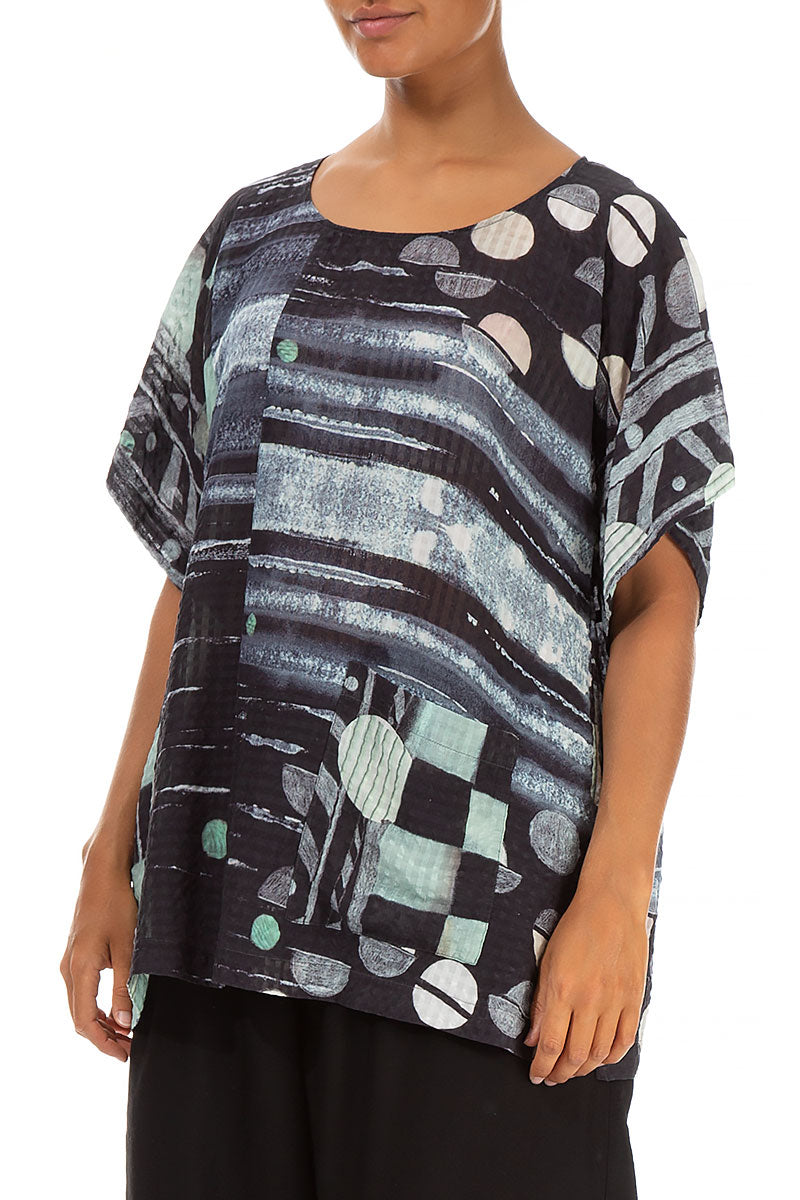 Short Sleeves Moonlight Silk Blouse 3