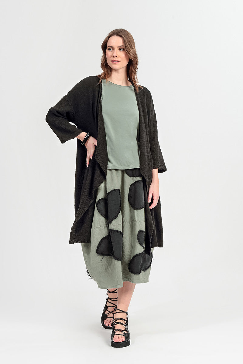 Short Sleeves Sage Cotton Top 8