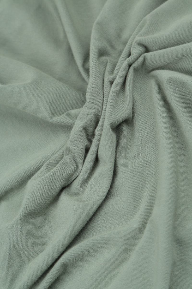Short Sleeves Sage Cotton Top 6
