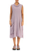 Side Pocket Lilac Linen Viscose Dress 1