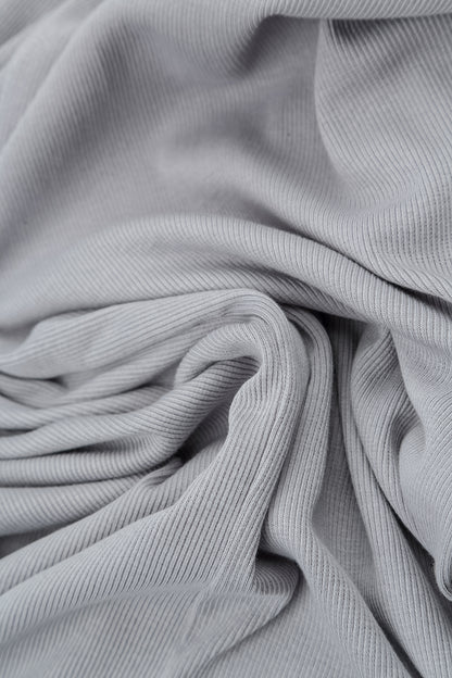 Side Tie Balloon Light Grey Cotton Dress 5