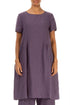 Side Tuck Amethyst Linen Tunic Dress 1