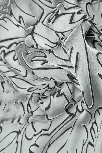 Silver Devoré Feather Silk Scarf 5