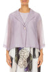 Single Button Lilac Silk Cotton Blazer Jacket 1