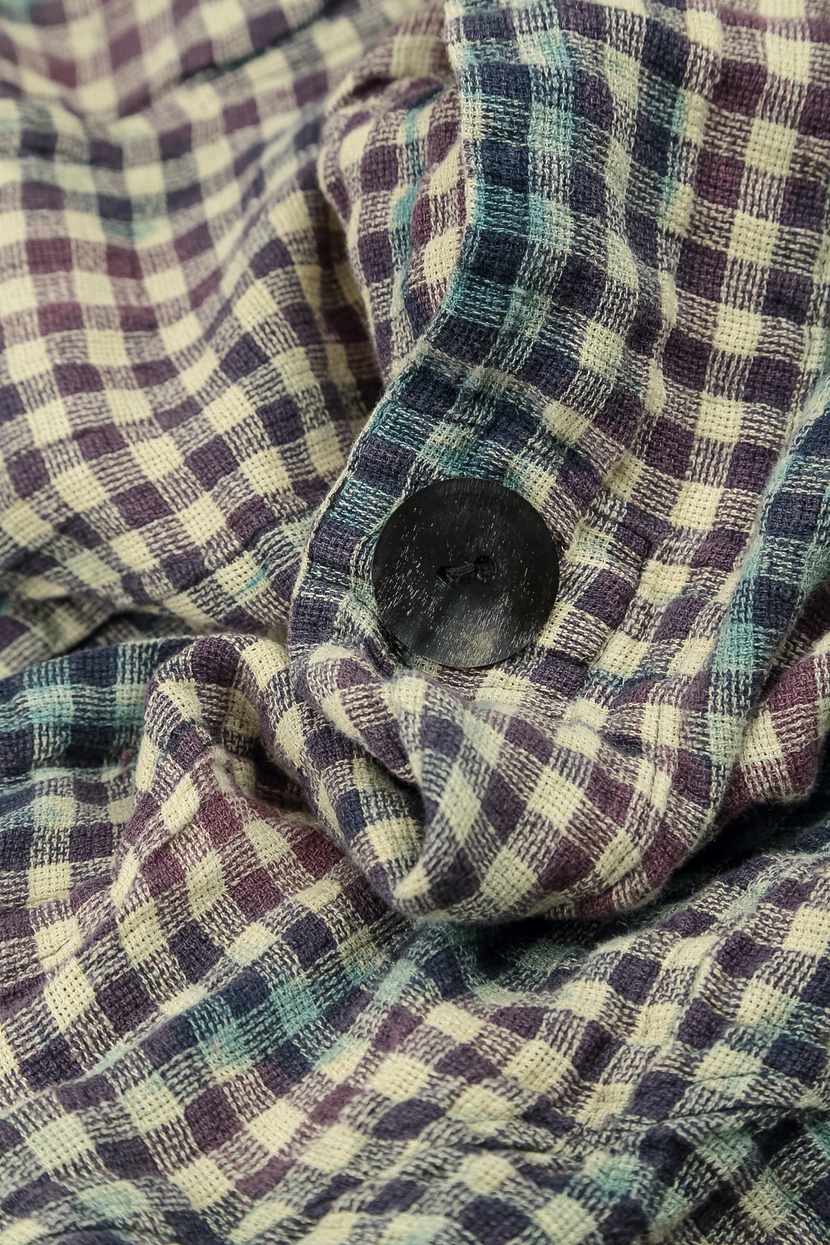 Single Button Watercolour Check Linen Jacket 5