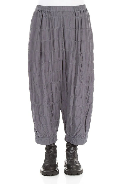 Slate Pleated Silk Bamboo Trousers 1