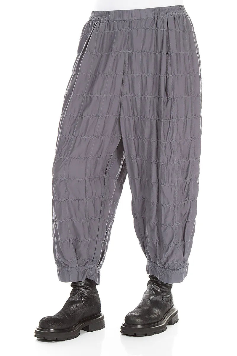 Slate Pleated Silk Bamboo Trousers 3