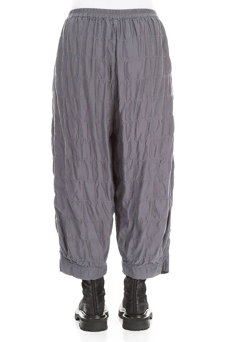 Slate Pleated Silk Bamboo Trousers 2