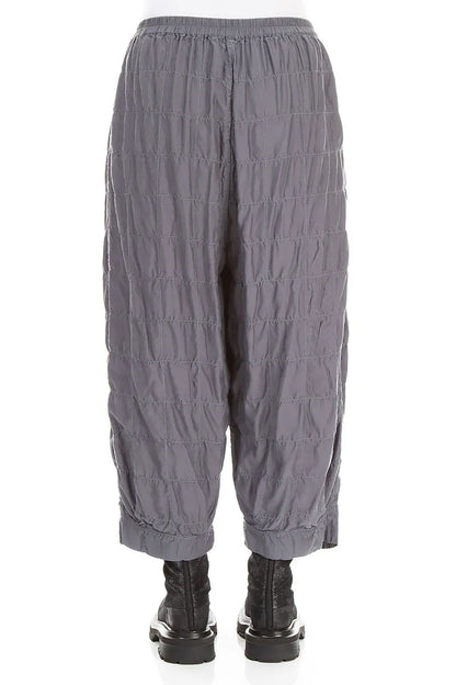 Slate Pleated Silk Bamboo Trousers 2
