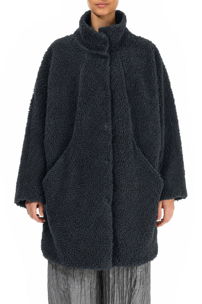 Manteau teddy en Coton Gris ardoise
