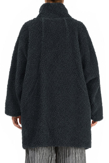 Manteau teddy en Coton Gris ardoise