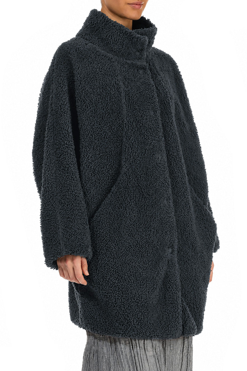 Manteau teddy en Coton Gris ardoise
