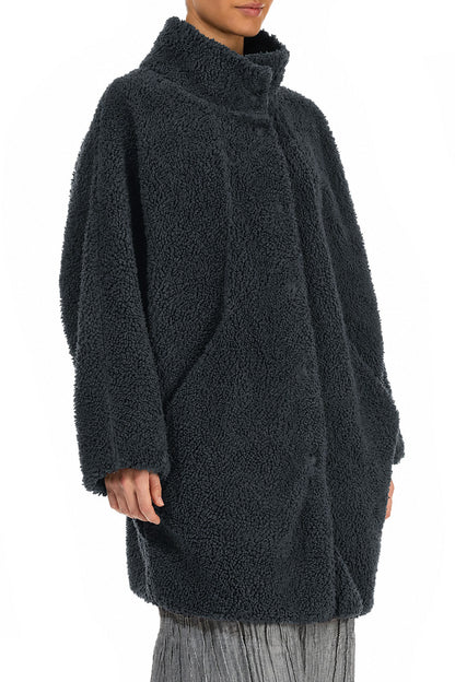 Manteau teddy en Coton Gris ardoise