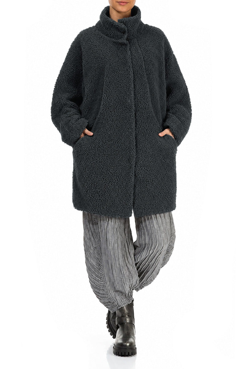 Manteau teddy en Coton Gris ardoise